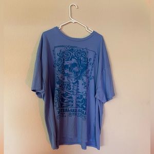 graphic blue oversized shirt
